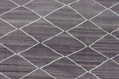 Modern Design Flat - Weave Kilim Rug in D. Purple Brown and Lt. Blue Green Colors. Large Modern flat - weave Fine Kilim rug in shades of Dark Purple, Brown and Light Blue Green highlights. Keivan Woven Arts / rug AFG - 27634, country of origin / type... - Keivan Woven ArtsAFG - 27634 - 13974Rug