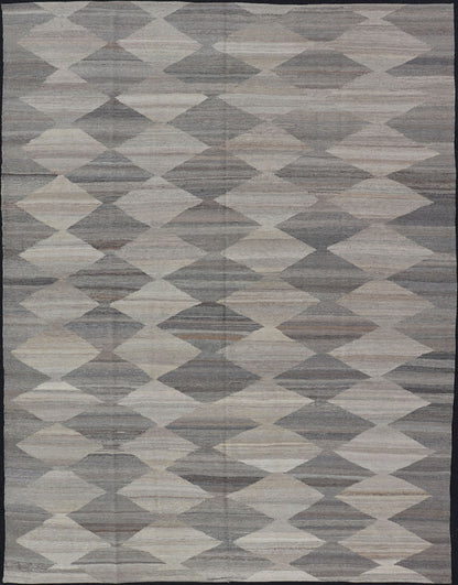 Large Pattern with All - Over Modern Design Flat - Weave Kilim in Natural Tones Flat - weave Kilim rug with multi colors, Keivan Woven Arts rug AFG - 27652, country of origin / type: Afghanistan / Kilim The design of this Kilim rug makes it perf... - Keivan Woven ArtsAFG - 27652 - 15584Rug