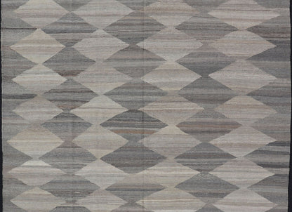 Large Pattern with All - Over Modern Design Flat - Weave Kilim in Natural Tones Flat - weave Kilim rug with multi colors, Keivan Woven Arts rug AFG - 27652, country of origin / type: Afghanistan / Kilim The design of this Kilim rug makes it perf... - Keivan Woven ArtsAFG - 27652 - 15584Rug