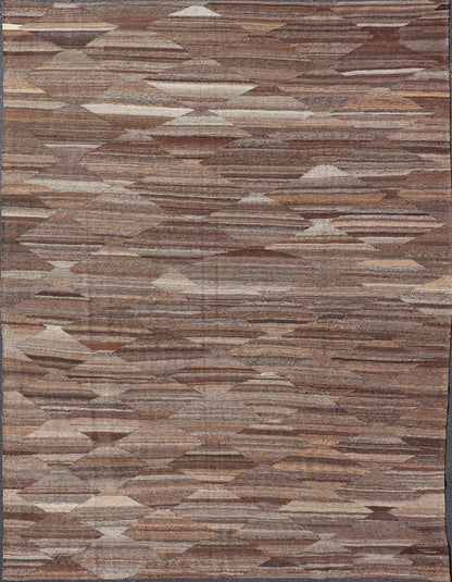 Modern Hand - Woven Flatweave Kilim in Wool with Sub - Geometric Diamond Design This flat - weave tribal kilim has been hand - woven. The rug features an all - over solid/diamond design, rendered in gray and earthy tones; making this rug a superb fit for... - Keivan Woven ArtsAFG - 27653 - 19724Rug