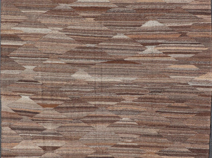 Modern Hand - Woven Flatweave Kilim in Wool with Sub - Geometric Diamond Design This flat - weave tribal kilim has been hand - woven. The rug features an all - over solid/diamond design, rendered in gray and earthy tones; making this rug a superb fit for... - Keivan Woven ArtsAFG - 27653 - 19724Rug