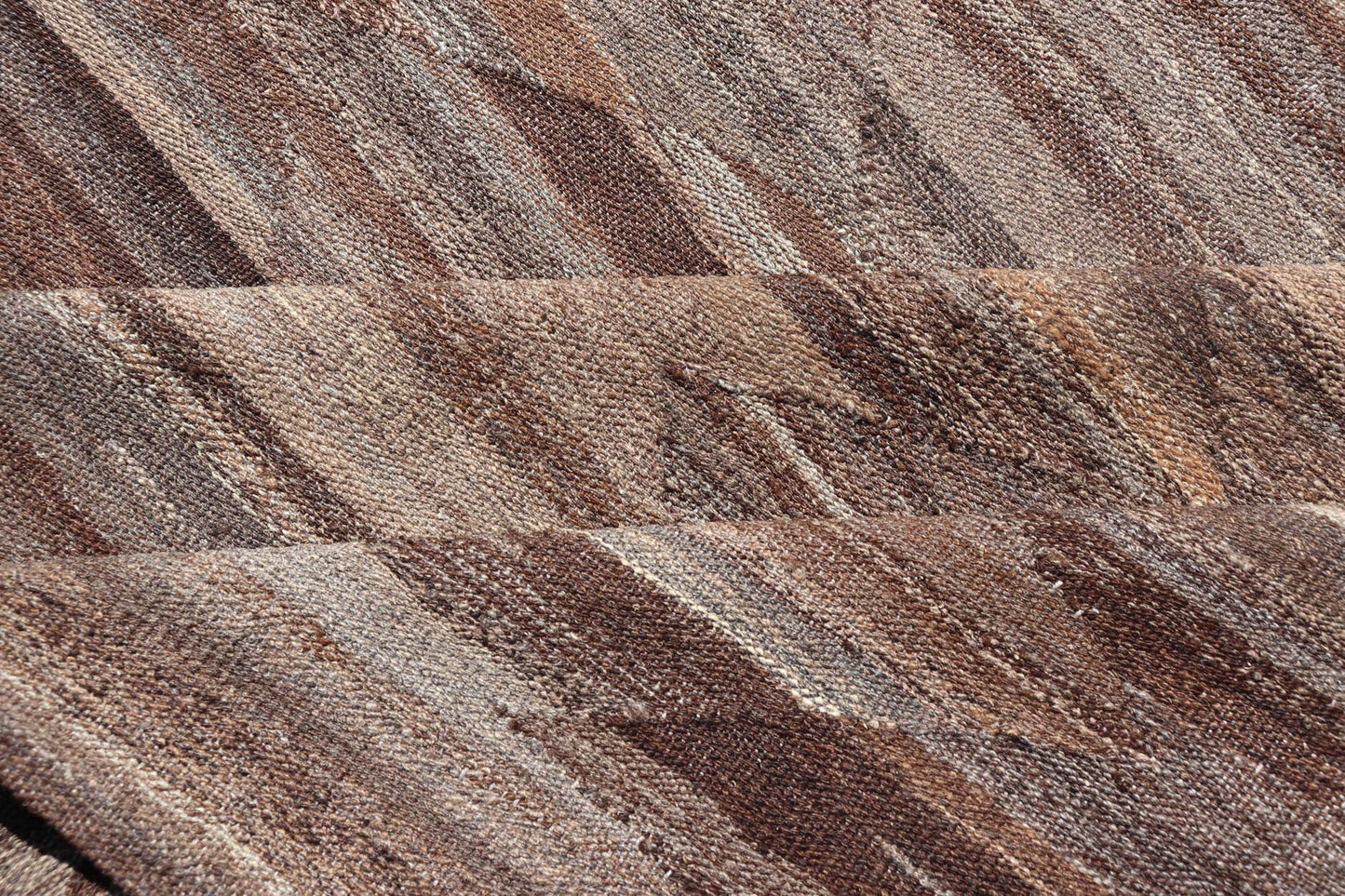 Modern Hand - Woven Flatweave Kilim in Wool with Sub - Geometric Diamond Design This flat - weave tribal kilim has been hand - woven. The rug features an all - over solid/diamond design, rendered in gray and earthy tones; making this rug a superb fit for... - Keivan Woven ArtsAFG - 27653 - 19724Rug