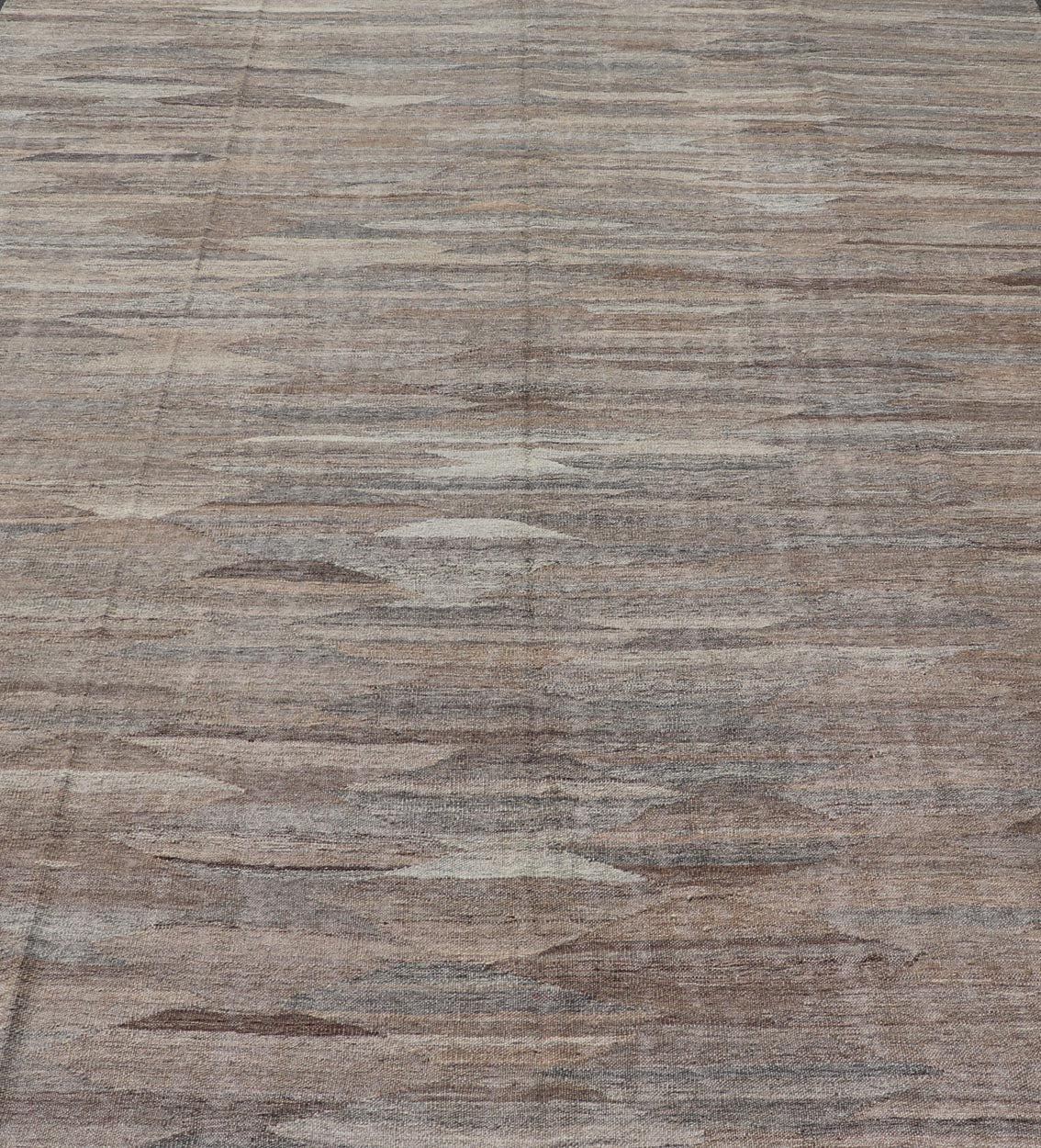 Modern Hand - Woven Flatweave Kilim in Wool with Sub - Geometric Diamond Design This flat - weave kilim has been hand - woven. The rug features an all - over solid/diamond design, rendered in gray, neutral and earthy tones; making this rug a superb fit fo... - Keivan Woven ArtsAFG - 27655 - 19730Rug