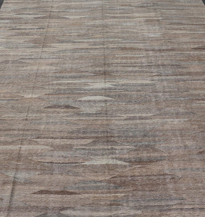 Modern Hand - Woven Flatweave Kilim in Wool with Sub - Geometric Diamond Design This flat - weave kilim has been hand - woven. The rug features an all - over solid/diamond design, rendered in gray, neutral and earthy tones; making this rug a superb fit fo... - Keivan Woven ArtsAFG - 27655 - 19730Rug