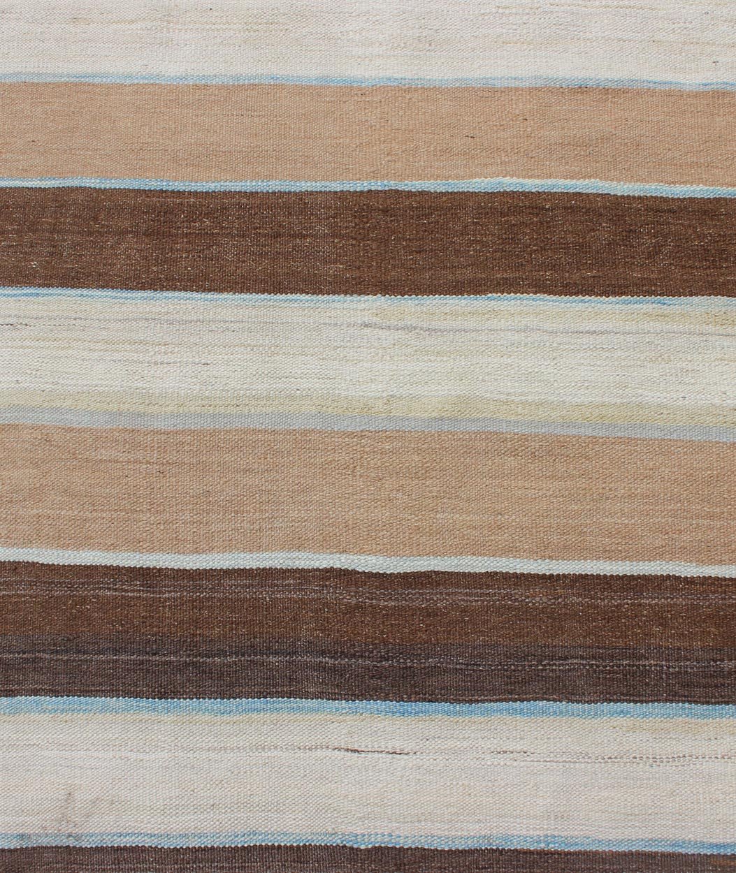 Modern Kilim Rug with Stripes in Shades of Blue, Taupe, Gray and Cream Runner kwarugs Flat - weave Kilim rug with stripes with modern design in shades of blue, taupe gray and cream. Keivan Woven Arts / rug afg - 27738, country of origin / type: Afgh... - Keivan Woven ArtsAFG - 27738 - 11913Rug