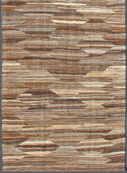 Shades of Brown All - Over Design Modern Afghan Kilim Runner Flat - weave Kilim rug with modern design in shades of browns, rug AFG - 27760, country of origin / type: Afghanistan / Kilim This playful piece features an all - over design that evokes ... - Keivan Woven ArtsAFG - 27760 - 11781Rug