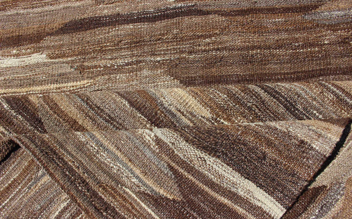 Shades of Brown All - Over Design Modern Afghan Kilim Runner Flat - weave Kilim rug with modern design in shades of browns, rug AFG - 27760, country of origin / type: Afghanistan / Kilim This playful piece features an all - over design that evokes ... - Keivan Woven ArtsAFG - 27760 - 11781Rug