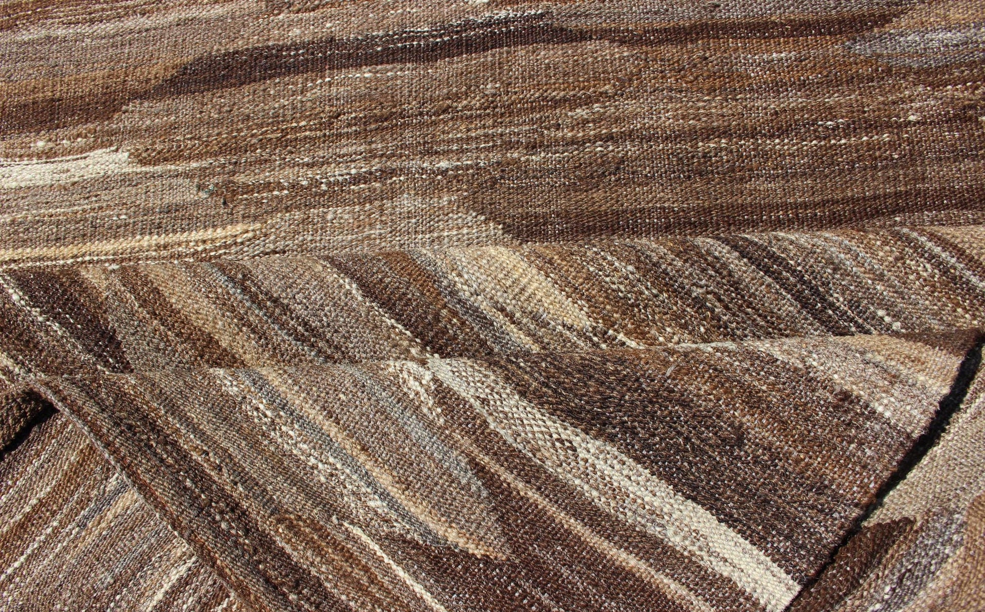 Shades of Brown All - Over Design Modern Afghan Kilim Runner Flat - weave Kilim rug with modern design in shades of browns, rug AFG - 27760, country of origin / type: Afghanistan / Kilim This playful piece features an all - over design that evokes ... - Keivan Woven ArtsAFG - 27760 - 11781Rug