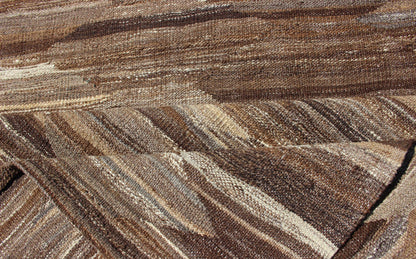 Shades of Brown All - Over Design Modern Afghan Kilim Runner Flat - weave Kilim rug with modern design in shades of browns, rug AFG - 27760, country of origin / type: Afghanistan / Kilim This playful piece features an all - over design that evokes ... - Keivan Woven ArtsAFG - 27760 - 11781Rug