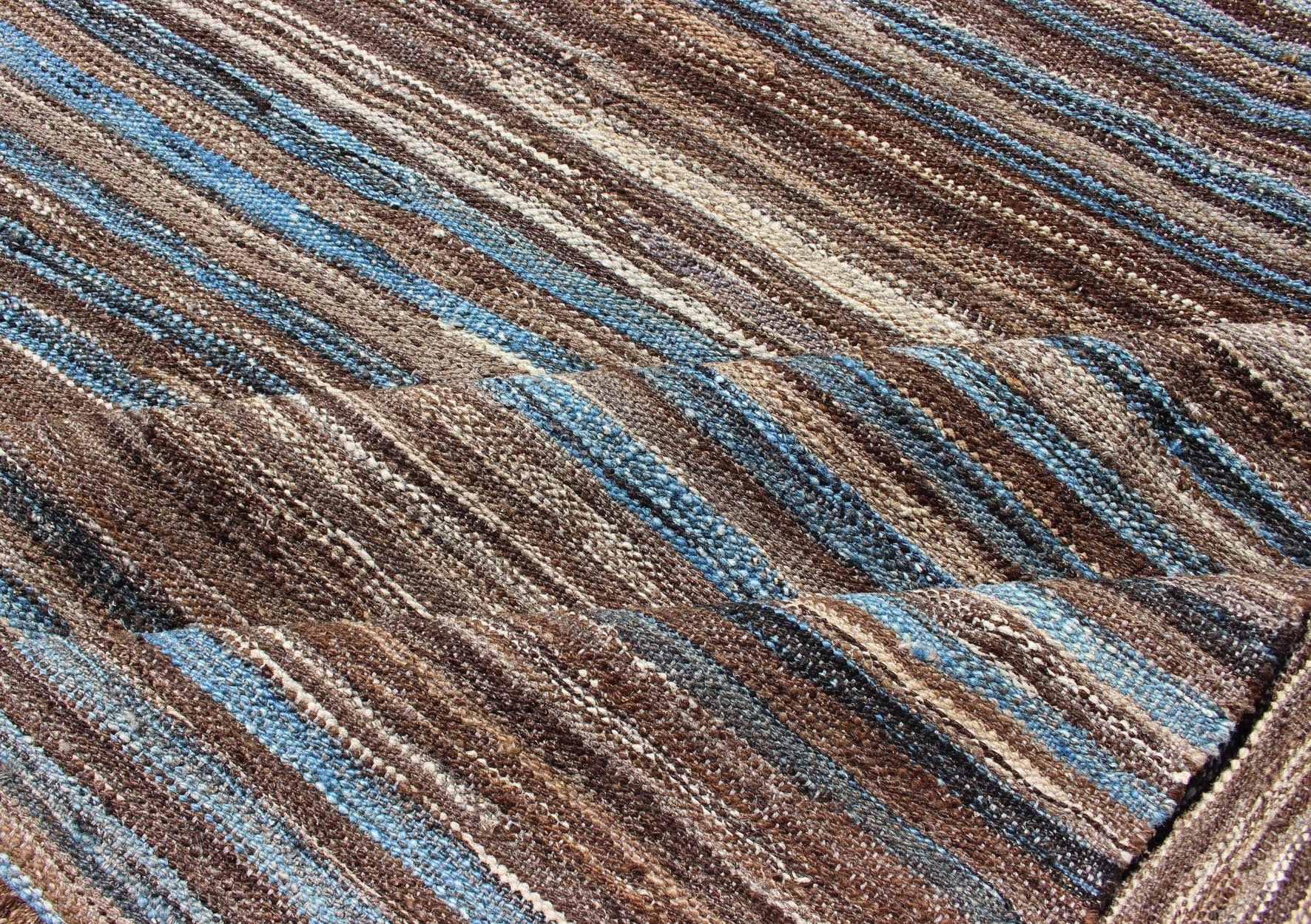 Blue and Brown Flat - Weave Kilim for Modern interiors or Classic Design Versatile flat - weave Kilim for a Modern interiors as well as casual interiors or any Classic design Flat - weave Kilim rug, rug afg - 27812, country of origin / type: Afghanis... - Keivan Woven ArtsAFG - 27812 - 11787Rug