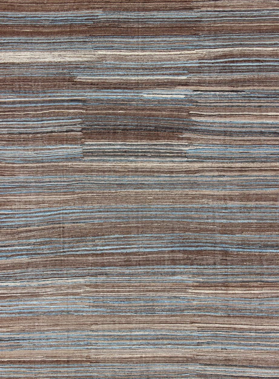 Blue and Brown Flat - Weave Kilim for Modern interiors or Classic Design Versatile flat - weave Kilim for a Modern interiors as well as casual interiors or any Classic design Flat - weave Kilim rug, rug afg - 27812, country of origin / type: Afghanis... - Keivan Woven ArtsAFG - 27812 - 11787Rug