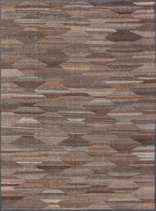 Versatile and Natural Color - Tone Flat - Weave Kilim for a Modern or Classic Design Versatile and natural brown color - tone flat - weave Kilim for a Modern or Classic design. Flat - weave Kilim rug with natural brown tones. Keivan Woven Arts / rug AFG - 2... - Keivan Woven ArtsAFG - 27890 - 15879Rug