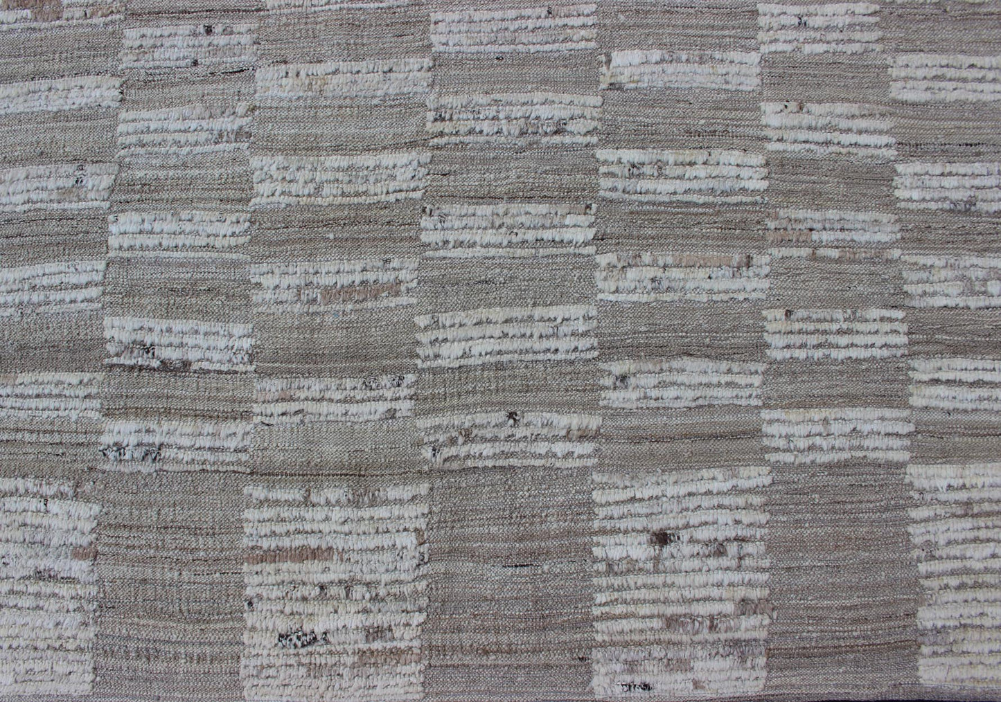 Casual Modern Rug With Combination of Kilim/Piled Texture by Keivan Woven Arts Modern Kilim - piled rug with checkerboard design in muted taupe. Keivan Woven Arts / rug AFG - 29065, country of origin / type: Afghanistan / Kilim, condition: new ... - Keivan Woven ArtsAFG - 29065 - 11927Rug