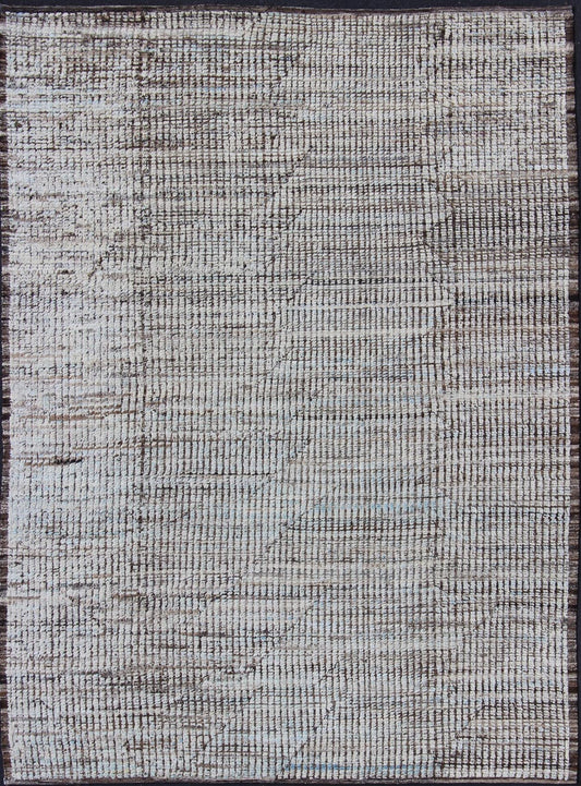 Modern Afghanistan Rug in Neutral Tones with Subdued Design Neutral tone rug with Moroccan free - flowing tribal design, rug afg - 29249, country of origin / type: Afghanistan / The subdued design of this piled rug makes it perfect for mod... - Keivan Woven ArtsAFG - 29249 - 11934Rug