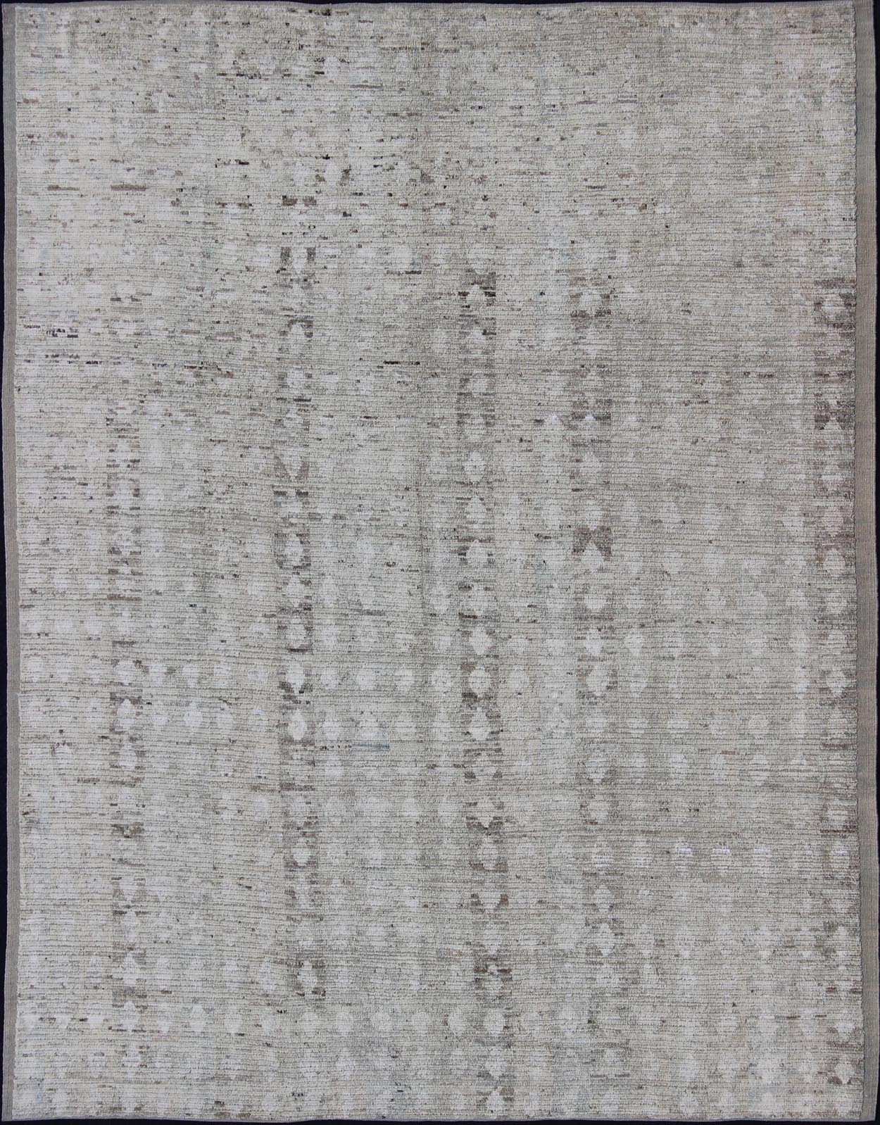 Modern Afghanistan Design Rug Neutral Tones with Subdued Design Neutral tone rug with Moroccan tribal design, rug afg - 29476, country of origin / type: Afghanistan / The subdued design of this piled rug makes it perfect for modern and cas... - Keivan Woven ArtsAFG - 29476 - 11851Rug