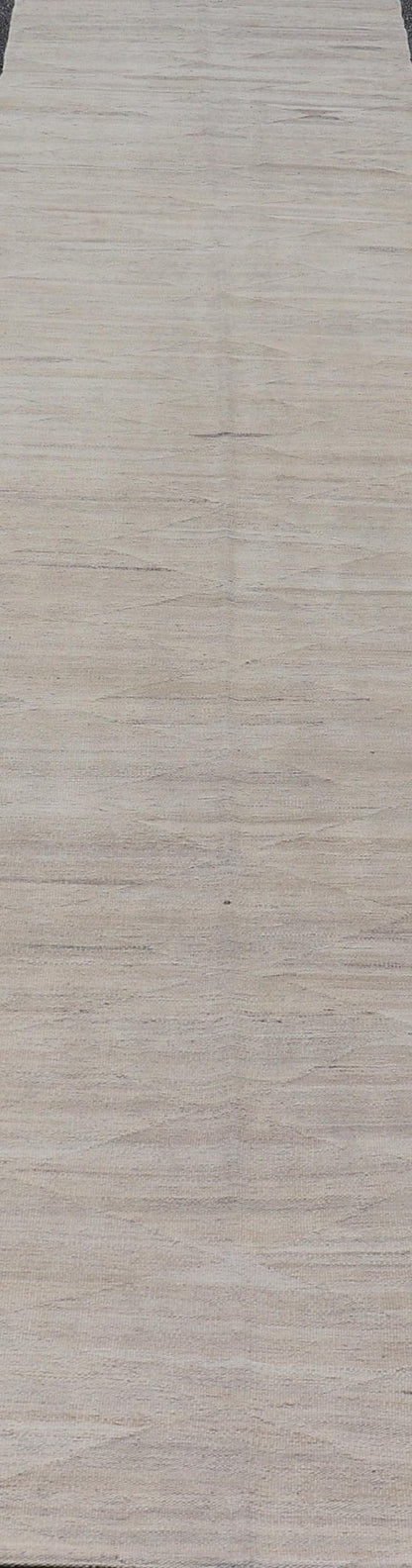 Modern Hand - Woven Gallery Runner Kilim in Wool with Geometric Diamond Design This flat - weave tribal kilim has been hand - woven in wool. The rug features a modern diamond design with horizontal lines, rendered in neutral tones; making this rug a... - Keivan Woven ArtsAFG - 29503 - 19820Rug