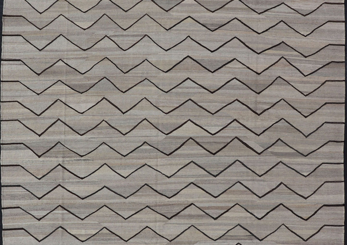 Natural Color - Tone Flat - Weave Modern Kilim in Grays and Brown Versatile and natural color - tone flat - weave Kilim for a modern or Classic design Flat - weave Kilim rug with natural tones, Keivan Woven Arts / rug AFG - 29513, country of origin / type:... - Keivan Woven ArtsAFG - 29513 - 15889Rug