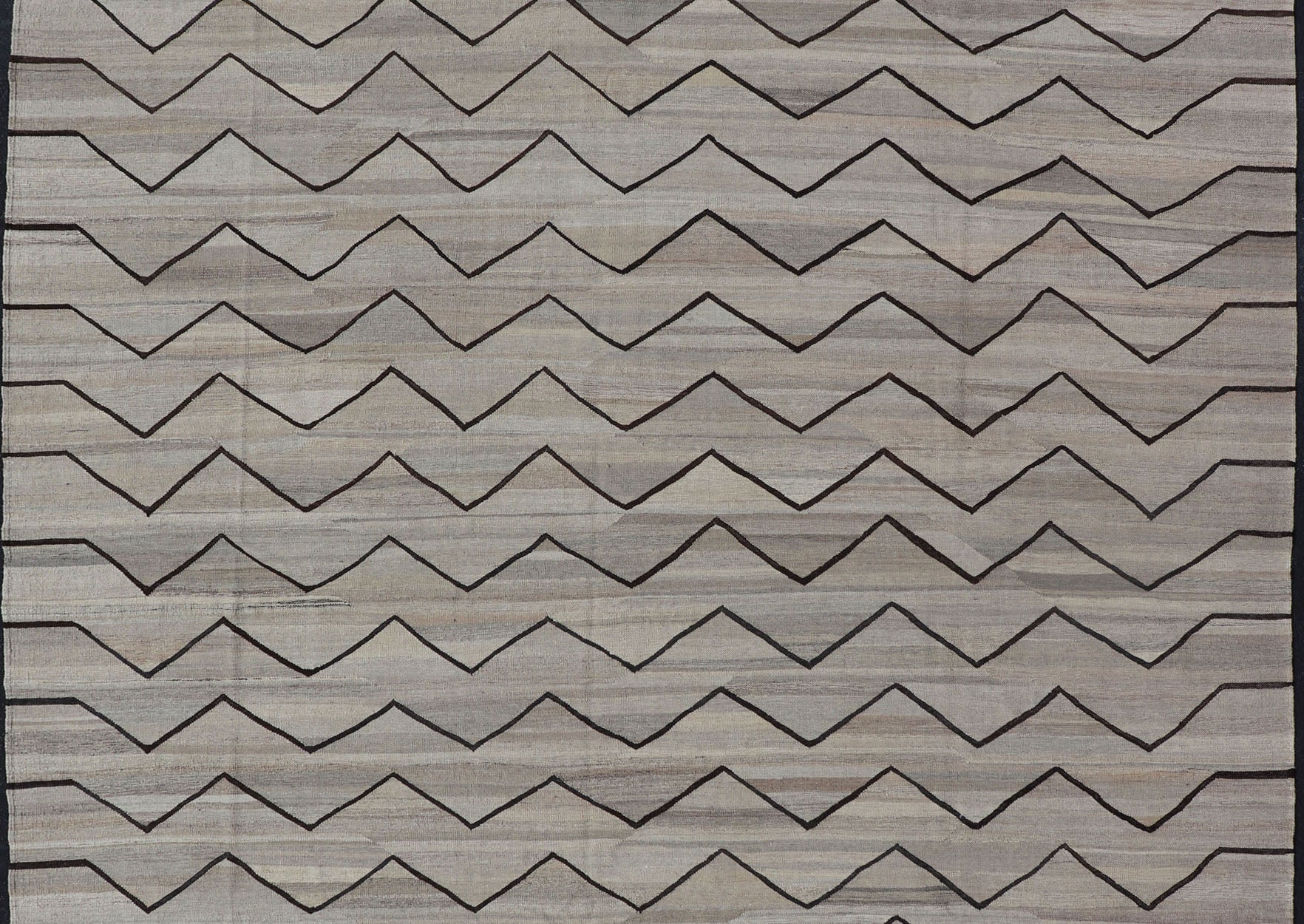 Natural Color - Tone Flat - Weave Modern Kilim in Grays and Brown Versatile and natural color - tone flat - weave Kilim for a modern or Classic design Flat - weave Kilim rug with natural tones, Keivan Woven Arts / rug AFG - 29513, country of origin / type:... - Keivan Woven ArtsAFG - 29513 - 15889Rug