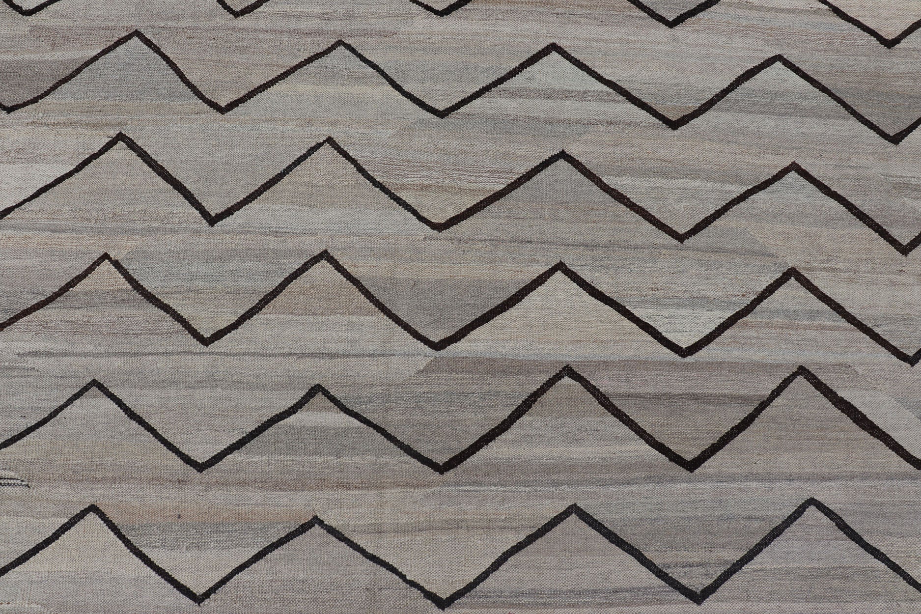 Natural Color - Tone Flat - Weave Modern Kilim in Grays and Brown Versatile and natural color - tone flat - weave Kilim for a modern or Classic design Flat - weave Kilim rug with natural tones, Keivan Woven Arts / rug AFG - 29513, country of origin / type:... - Keivan Woven ArtsAFG - 29513 - 15889Rug