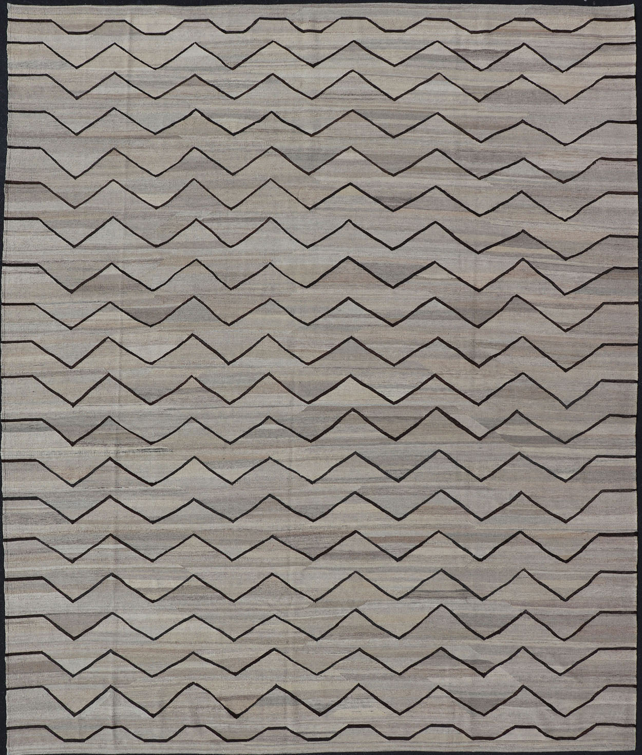 Natural Color - Tone Flat - Weave Modern Kilim in Grays and Brown Versatile and natural color - tone flat - weave Kilim for a modern or Classic design Flat - weave Kilim rug with natural tones, Keivan Woven Arts / rug AFG - 29513, country of origin / type:... - Keivan Woven ArtsAFG - 29513 - 15889Rug