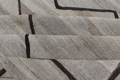 Natural Color - Tone Flat - Weave Modern Kilim in Grays and Brown Versatile and natural color - tone flat - weave Kilim for a modern or Classic design Flat - weave Kilim rug with natural tones, Keivan Woven Arts / rug AFG - 29513, country of origin / type:... - Keivan Woven ArtsAFG - 29513 - 15889Rug