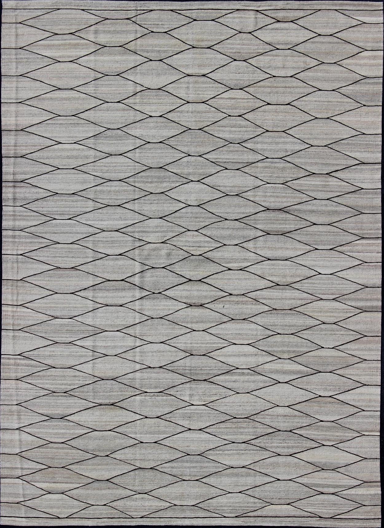 Versatile and natural color - tone flat - weave Kilim for a modern or classic design. Flat - weave Kilim rug with natural tones, Keivan Woven Arts / rug AFG - 29514, country of origin / type: Afghanistan / Kilim Measures: 10'1 x 13'6. This neutral colore... - Keivan Woven ArtsAFG - 29514 - 11938Rug