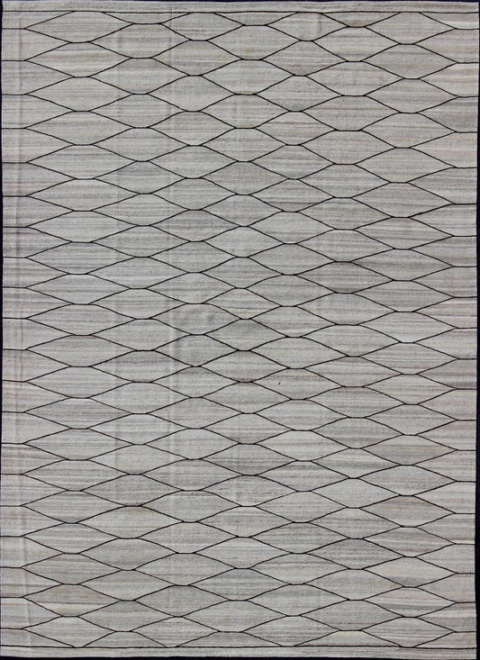 Versatile and natural color - tone flat - weave Kilim for a modern or classic design. Flat - weave Kilim rug with natural tones, Keivan Woven Arts / rug AFG - 29514, country of origin / type: Afghanistan / Kilim Measures: 10'1 x 13'6. This neutral colore... - Keivan Woven ArtsAFG - 29514 - 11938Rug