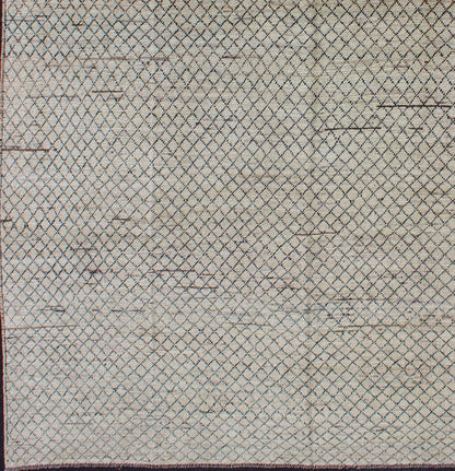 Allover Modern Rug Subdued Design in Muted Tones Neutral tone rug with Moroccan free - flowing tribal design, rug afg - 29651, country of origin / type: Afghanistan / The subdued design of this piled rug makes it perfect for modern and casu... - Keivan Woven ArtsAFG - 29651 - 11549Rug