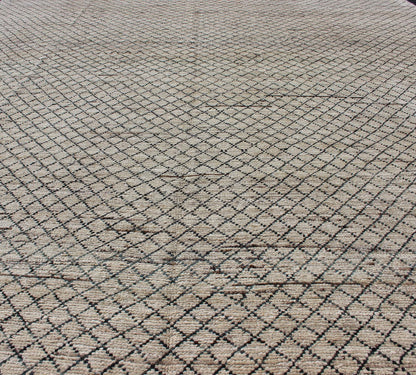 Allover Modern Rug Subdued Design in Muted Tones Neutral tone rug with Moroccan free - flowing tribal design, rug afg - 29651, country of origin / type: Afghanistan / The subdued design of this piled rug makes it perfect for modern and casu... - Keivan Woven ArtsAFG - 29651 - 11549Rug