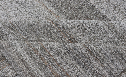 Modern Kilim Rug with Stripes in Neutral tones Shades of Gray Flat - weave modern design Kilim rug with gray and neutral colors in shades of gray , rug AFG - 29828, country of origin / type: Afghanistan / Kilim Measures: 9'10 x 13'10 ... - Keivan Woven ArtsAFG - 29828 - 13980Rug