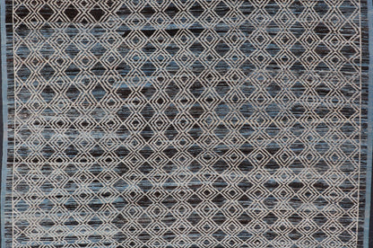 Blue, Charcoal, Gray and Brown Afghan Modern Geometric Design Rug. Modern and casual rug. Neutrals, charcoal, gray, blue and brown tribal Afghan Modern Kilim Geometric design. Rug AFG - 30430, country of origin / type: Afghanistan / Modern rug/ modern... - Keivan Woven ArtsAFG - 30430 - 15677Rug