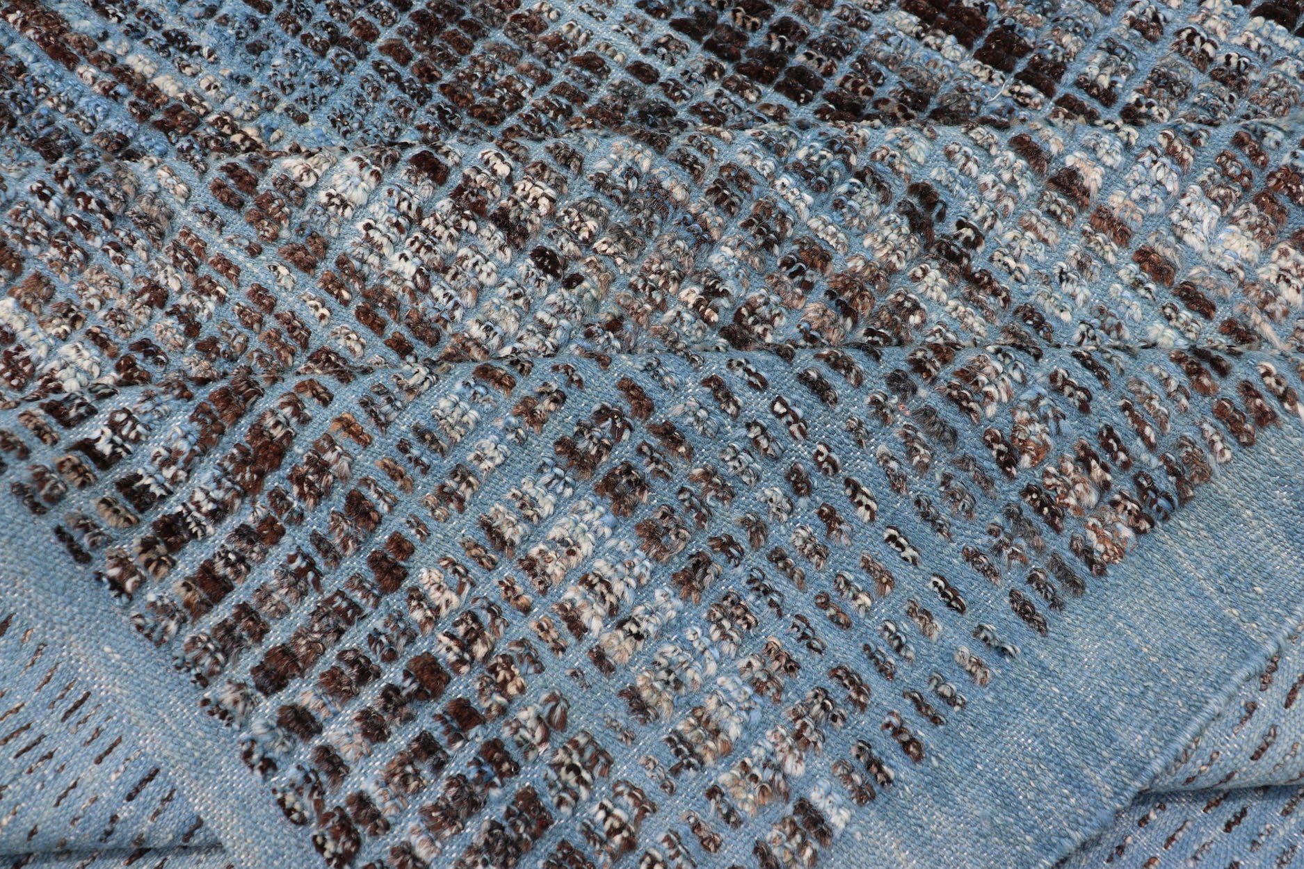 Modern Casual Afghanistan with Hi - Low Textured Rug in Blue & Charcoal Colors. Afghanistan made rug in Various blues and charcoal colors in hi - low texture and free - flowing tribal design, rug AFG - 30452, country of origin / type: Afghanistan / Modern ... - Keivan Woven ArtsAFG - 30452 - 15681Rug