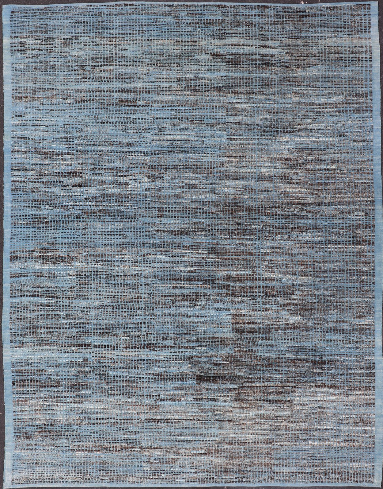 Modern Casual Afghanistan with Hi - Low Textured Rug in Blue & Charcoal Colors. Afghanistan made rug in Various blues and charcoal colors in hi - low texture and free - flowing tribal design, rug AFG - 30452, country of origin / type: Afghanistan / Modern ... - Keivan Woven ArtsAFG - 30452 - 15681Rug