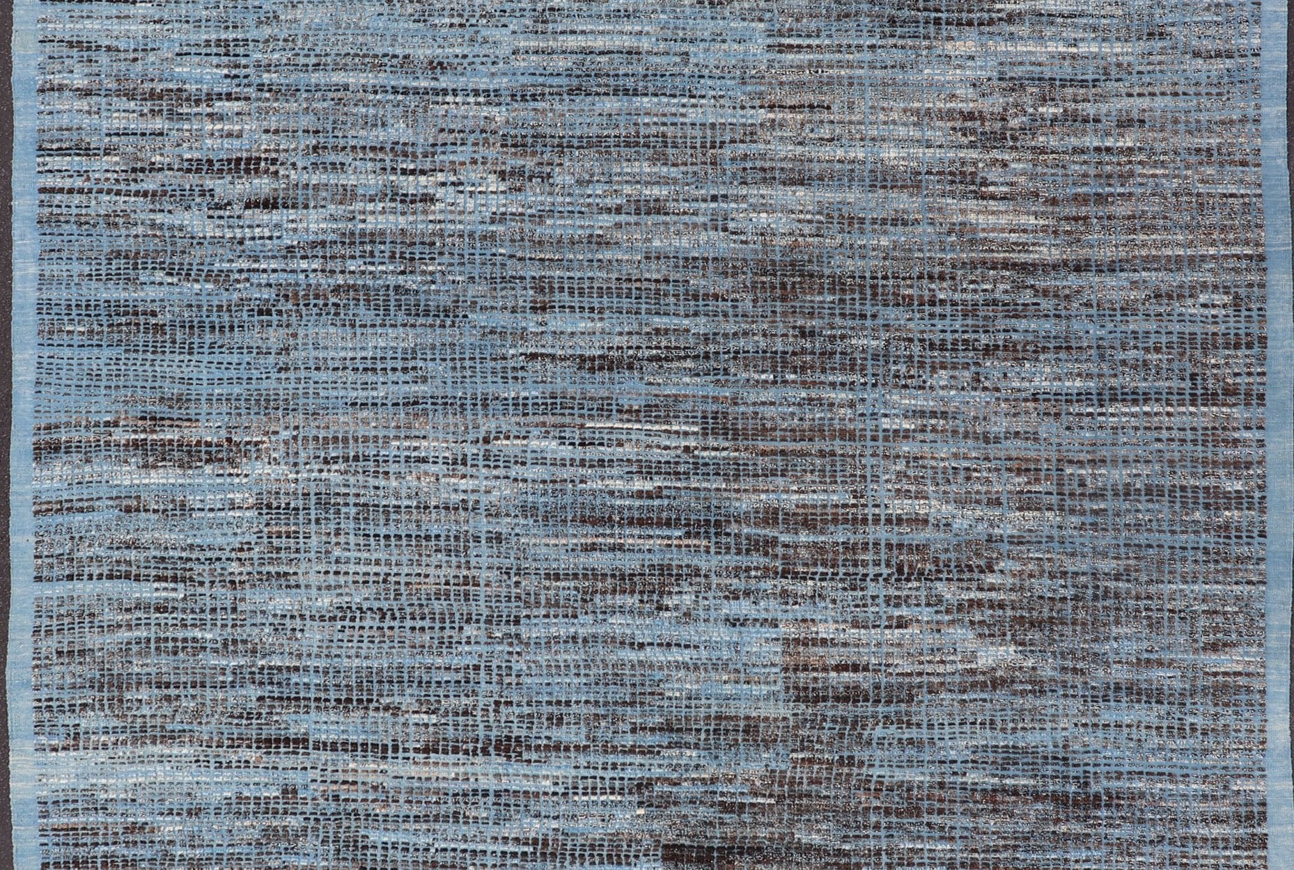 Modern Casual Afghanistan with Hi - Low Textured Rug in Blue & Charcoal Colors. Afghanistan made rug in Various blues and charcoal colors in hi - low texture and free - flowing tribal design, rug AFG - 30452, country of origin / type: Afghanistan / Modern ... - Keivan Woven ArtsAFG - 30452 - 15681Rug