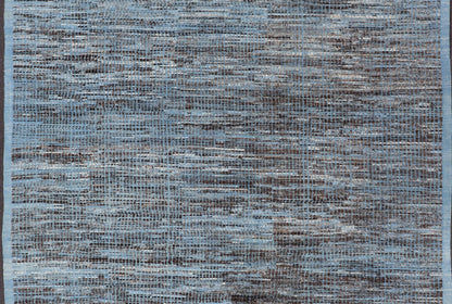 Modern Casual Afghanistan with Hi - Low Textured Rug in Blue & Charcoal Colors. Afghanistan made rug in Various blues and charcoal colors in hi - low texture and free - flowing tribal design, rug AFG - 30452, country of origin / type: Afghanistan / Modern ... - Keivan Woven ArtsAFG - 30452 - 15681Rug