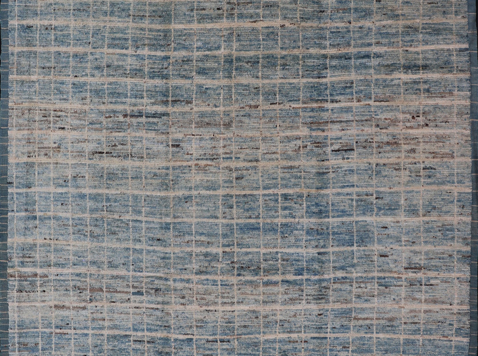 Modern Moroccan Rug by Keivan Woven Arts in Variegated Blue. Keivan Woven Arts rug AFG - 30606, country of origin / type: Afghanistan /Modern Casual. Measures: 9'6 x 11'8. This modern design and modern colored piled rug it a perfect option for mode... - Keivan Woven ArtsAFG - 30606 - 13984Rug
