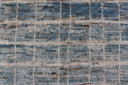 Modern Moroccan Rug by Keivan Woven Arts in Variegated Blue. Keivan Woven Arts rug AFG - 30606, country of origin / type: Afghanistan /Modern Casual. Measures: 9'6 x 11'8. This modern design and modern colored piled rug it a perfect option for mode... - Keivan Woven ArtsAFG - 30606 - 13984Rug