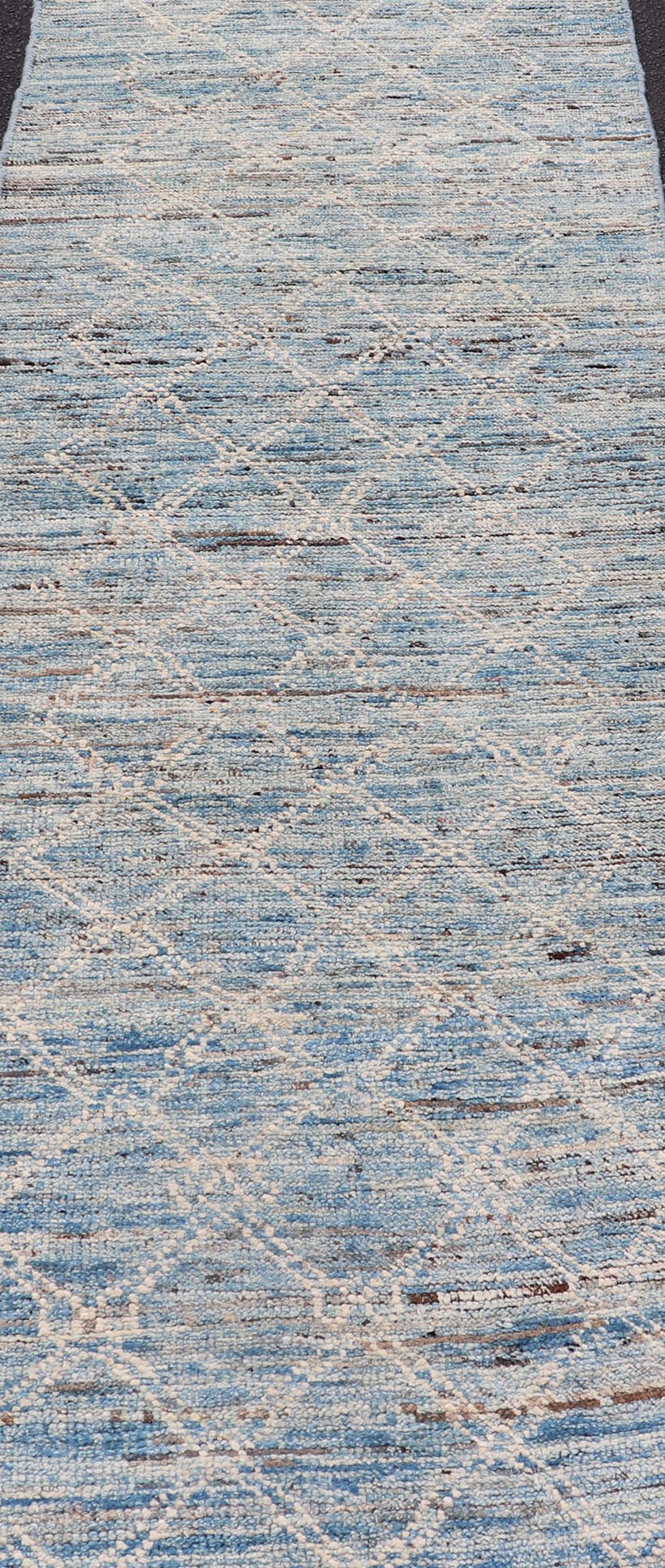 Modern Rug with Traditional Design in Cream and Sky Blue Color Cream and sky blue variegated tribal design modern rug, rug AFG - 33328, country of origin / type: Afghanistan / Modern, condition: new. Kwa rugs This brand new rug features a A... - Keivan Woven ArtsAFG - 30725 - 15591Rug