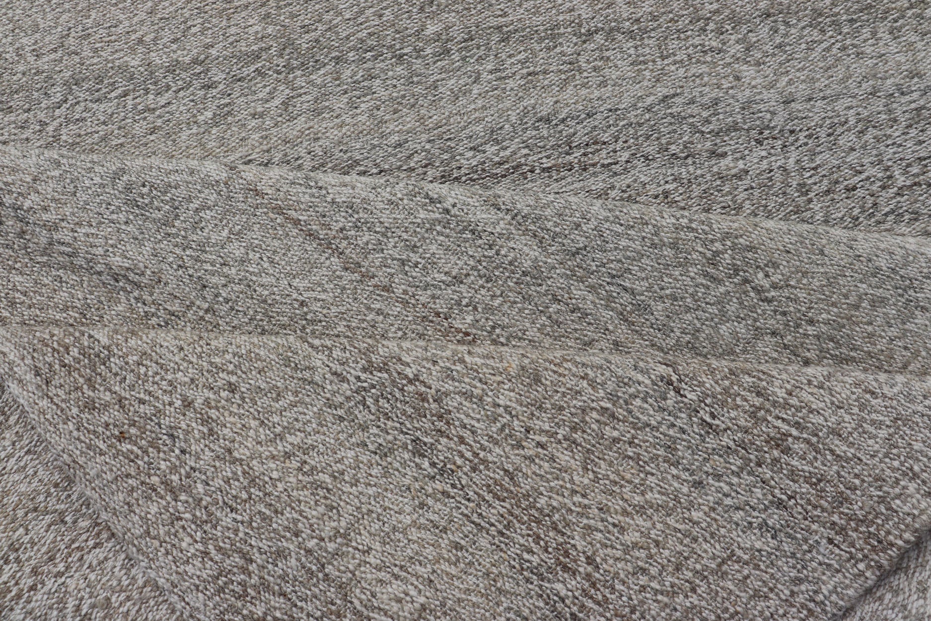 Modern Afghan Kilim in Variegated Shades of Cream and Light Gray Flat - weave Kilim runner in shades of grey and cream, rug AFG - 31757, country of origin / type: Afghanistan / Kilim This muted piece features an all - over design that evokes ca... - Keivan Woven ArtsAFG - 31757 - 13990Rug