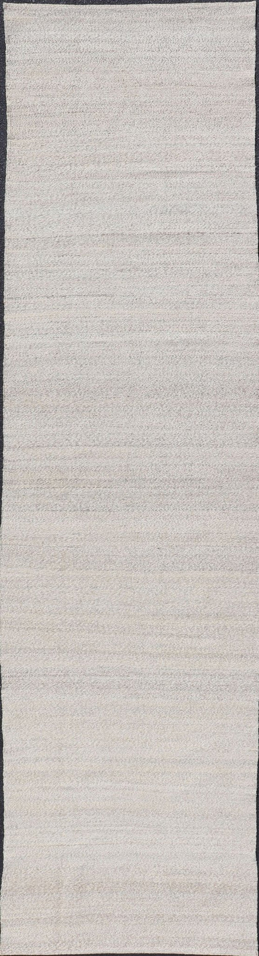 Modern Afghan Kilim in Variegated Shades of Cream and Light Gray Flat - weave Kilim runner in shades of grey and cream, rug AFG - 31757, country of origin / type: Afghanistan / Kilim This muted piece features an all - over design that evokes ca... - Keivan Woven ArtsAFG - 31757 - 13990Rug
