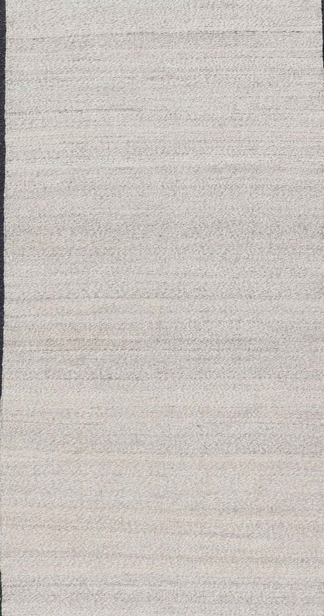 Modern Afghan Kilim in Variegated Shades of Cream and Light Gray Flat - weave Kilim runner in shades of grey and cream, rug AFG - 31757, country of origin / type: Afghanistan / Kilim This muted piece features an all - over design that evokes ca... - Keivan Woven ArtsAFG - 31757 - 13990Rug