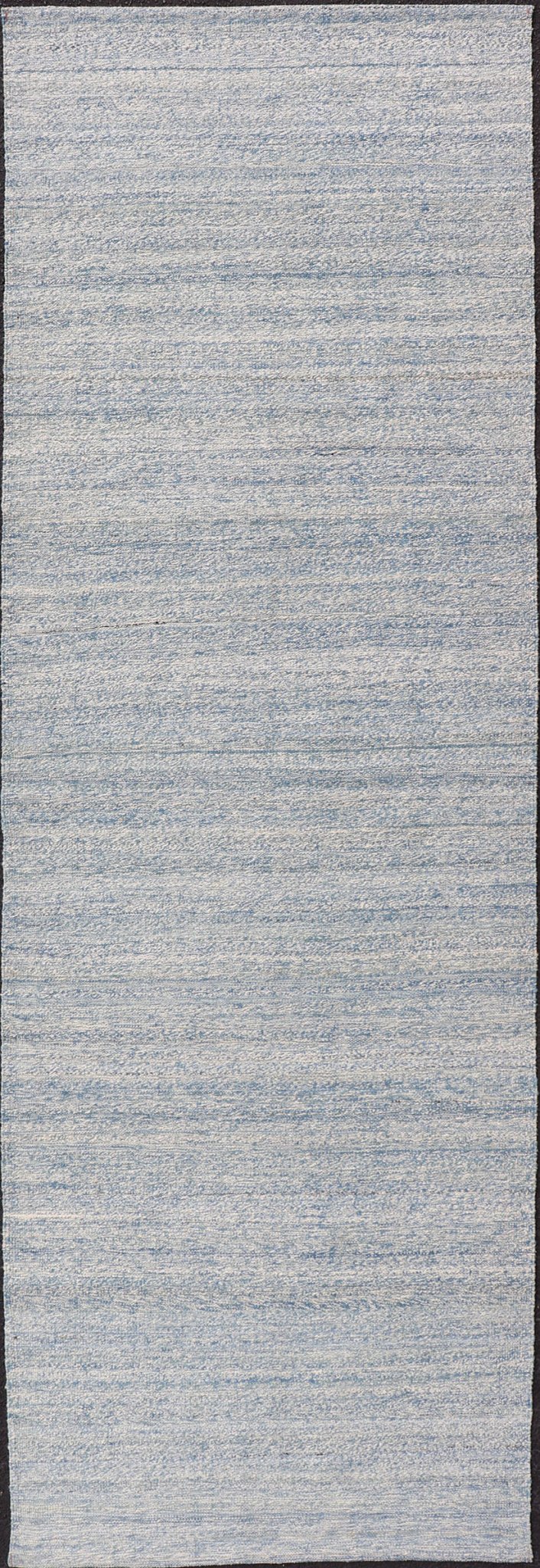 Modern Afghan Kilim Runner in Variegated Shades of Cream and Blue. Flat - weave Kilim rug with all - over in shades of cream and blue, Keivan Woven Arts/rug/ AFG - 31760, country of origin / type: Afghanistan / Kilim This minimalist piece evoke... - Keivan Woven ArtsAFG - 31760 - 13994Rug