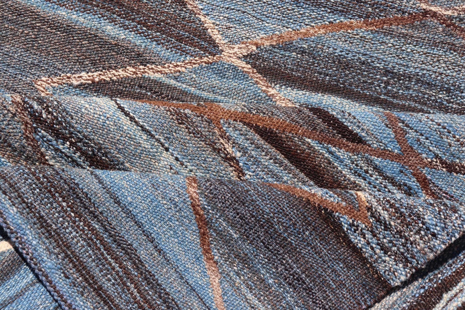 Modern Hand - Woven Flatweave Kilim in Wool with Sub - Geometric Diamond Design. Modern Kilim Rug, Keivan Woven Arts / rug AFG - 31781, country of origin / type: Afghanistan / Kilim, circa Early - 21th Century. Measures: 3'2 x 12'8. This flat - weave kili... - Keivan Woven ArtsAFG - 31781 - 19742Rug