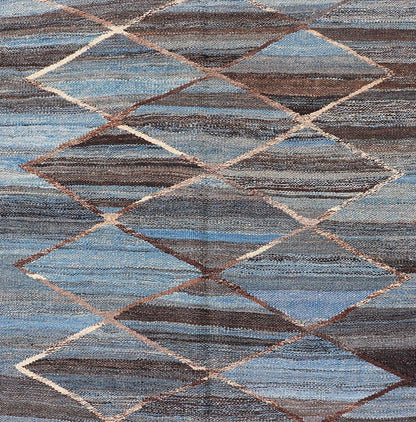 Modern Hand - Woven Flatweave Kilim in Wool with Sub - Geometric Diamond Design. Modern Kilim Rug, Keivan Woven Arts / rug AFG - 31781, country of origin / type: Afghanistan / Kilim, circa Early - 21th Century. Measures: 3'2 x 12'8. This flat - weave kili... - Keivan Woven ArtsAFG - 31781 - 19742Rug