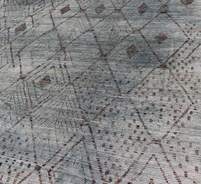 Casual Modern Design Rug in Muted Green and Subdued Brown Design light green tone rug with casual modern design, rug afg - 29476, country of origin / type: Afghanistan / Moroccan tribal, modern casual The subdued design of this piled rug m... - Keivan Woven ArtsAFG - 31839 - 15907Rug