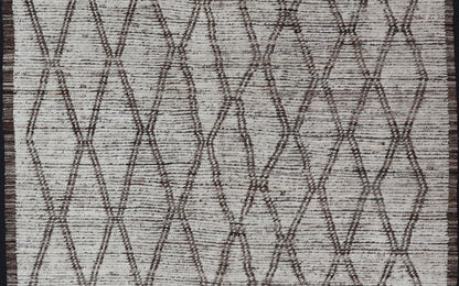 Tribal Moroccan with Intricate Diamond Pattern in White and Earth Tones Cream andbrown rug with modern casual design and natural wool. Keivan Woven Arts / rug AFG - 31889, country of origin / type: Afghanistan / Modern, Measures: 9'2 x 11'4. ... - Keivan Woven ArtsAFG - 31889 - 15705Rug