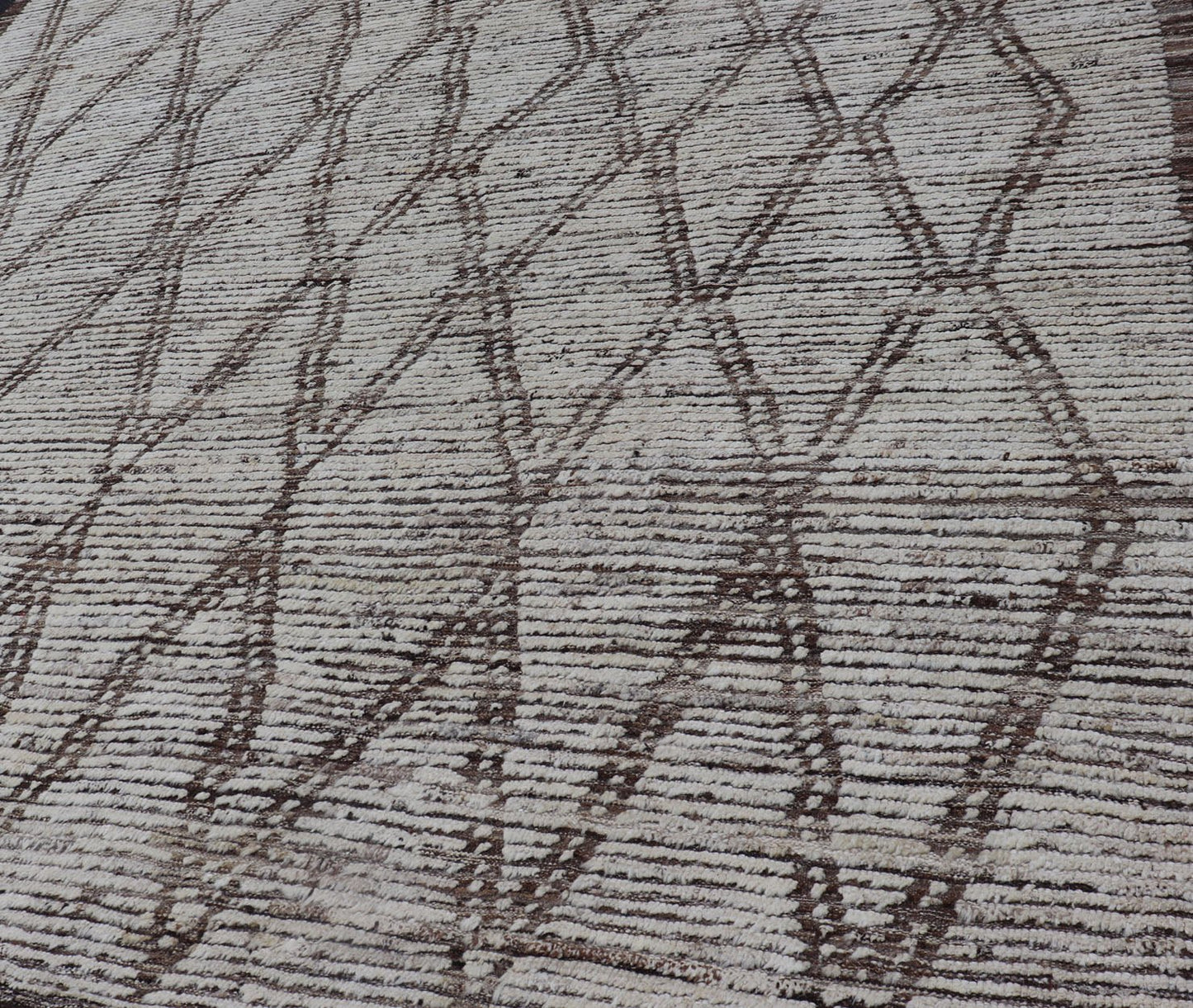 Tribal Moroccan with Intricate Diamond Pattern in White and Earth Tones Cream andbrown rug with modern casual design and natural wool. Keivan Woven Arts / rug AFG - 31889, country of origin / type: Afghanistan / Modern, Measures: 9'2 x 11'4. ... - Keivan Woven ArtsAFG - 31889 - 15705Rug