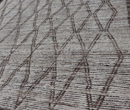 Tribal Moroccan with Intricate Diamond Pattern in White and Earth Tones Cream andbrown rug with modern casual design and natural wool. Keivan Woven Arts / rug AFG - 31889, country of origin / type: Afghanistan / Modern, Measures: 9'2 x 11'4. ... - Keivan Woven ArtsAFG - 31889 - 15705Rug