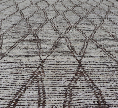 Tribal Moroccan with Intricate Diamond Pattern in White and Earth Tones Cream andbrown rug with modern casual design and natural wool. Keivan Woven Arts / rug AFG - 31889, country of origin / type: Afghanistan / Modern, Measures: 9'2 x 11'4. ... - Keivan Woven ArtsAFG - 31889 - 15705Rug