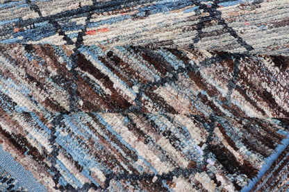 Blue, Charcoal, Gray and Brown Diamond Afghan Modern Geometric Design Modern and casual runner rug. Neutrals, charcoal, gray, blue and brown diamond Afghan Modern Geometric design. Rug AFG - 32075, country of origin / type: Afghanistan / Piled ... - Keivan Woven ArtsAFG - 32075 - 14010Rug